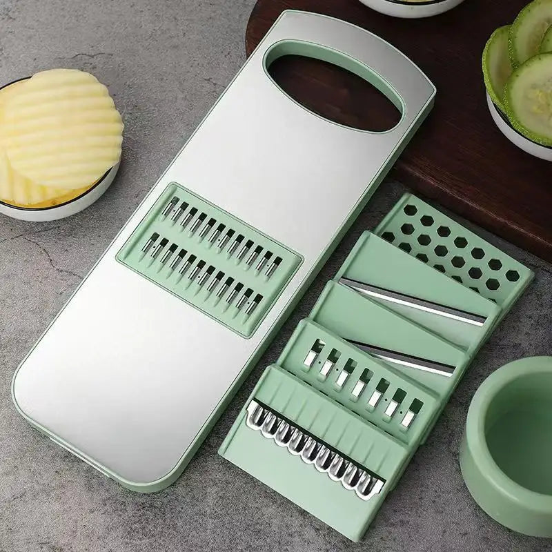 Multipurpose Vegetable Mandoline Slicer, Cabbage Shredder with Hand Guard & Container, Cut Resistant Glove and Vegetable Peeler