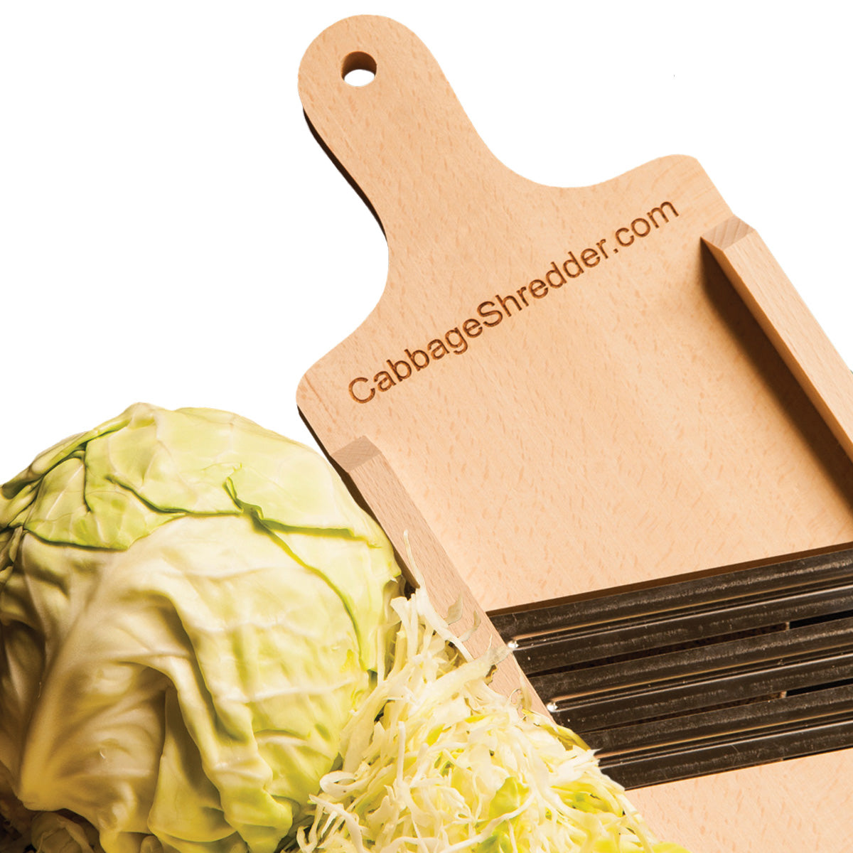 Raw Rutes - Compact Wooden Cabbage Shredder with Hand Guard