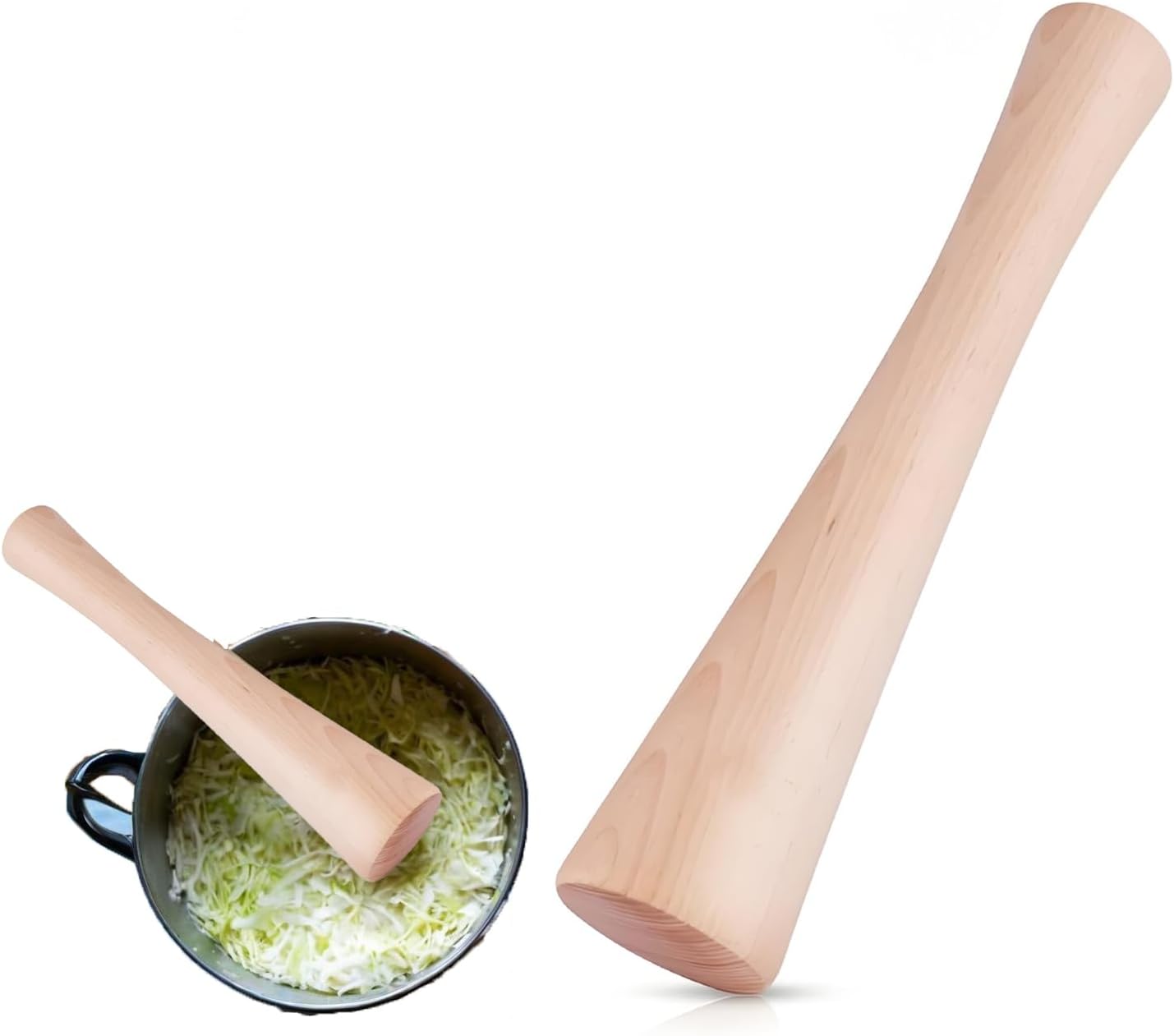 Sauerkraut pounder, tamper with two size ends