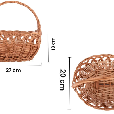 Handwoven Natural Oval Wicker Basket