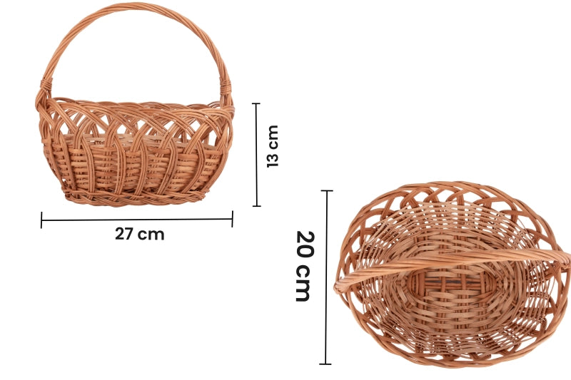 Handwoven Natural Oval Wicker Basket