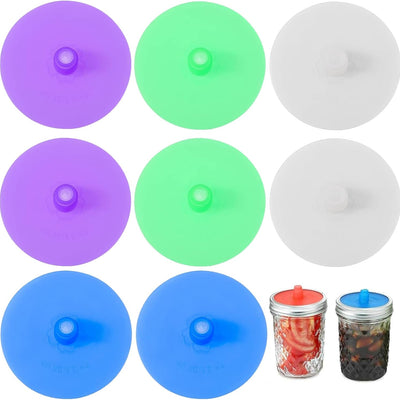Airlock waterless fermentation lids for wide mouth mason jars