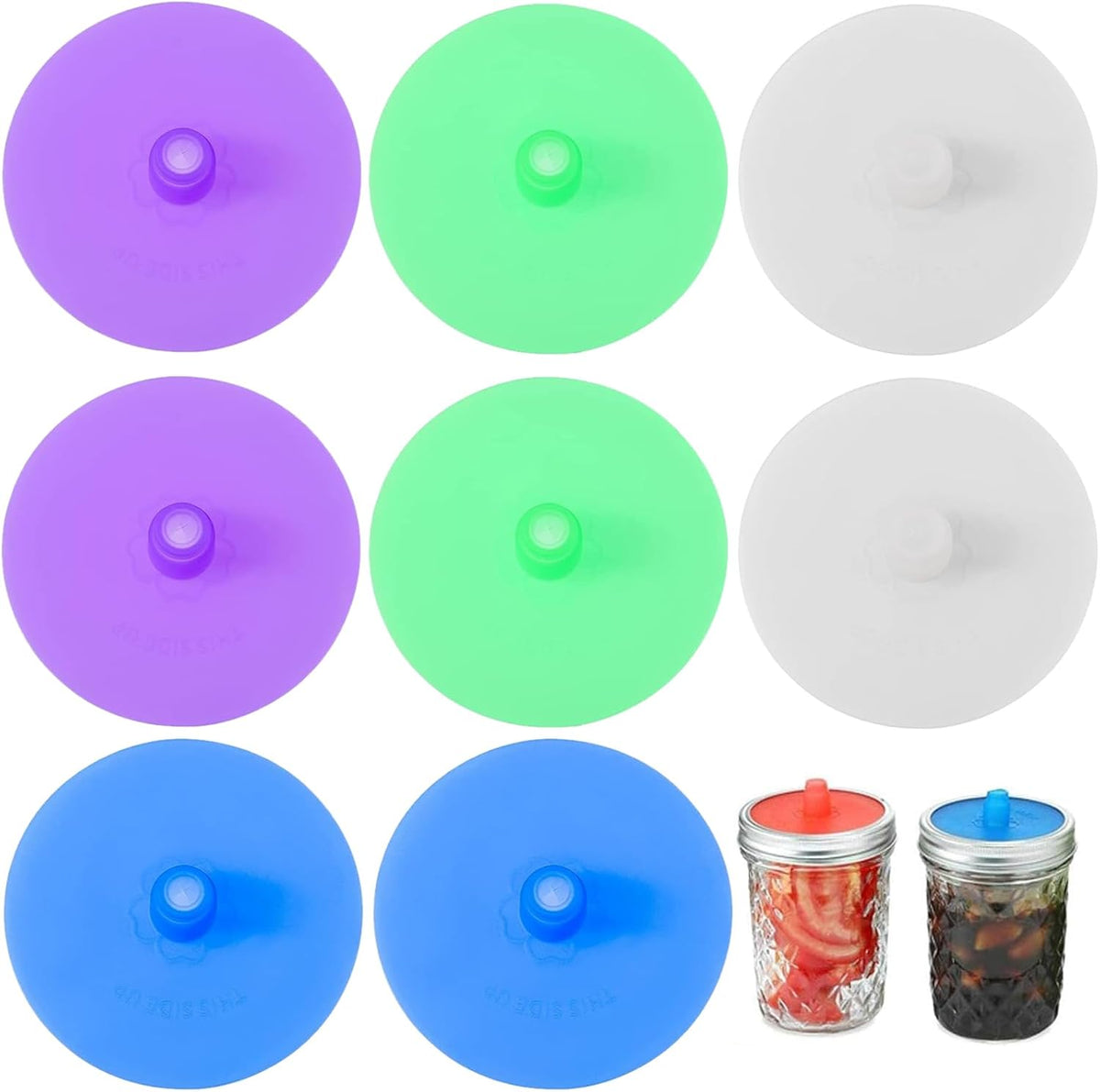 Airlock waterless fermentation lids for wide mouth mason jars