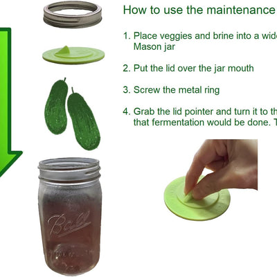 Airlock waterless fermentation lids for wide mouth mason jars - 7 pack