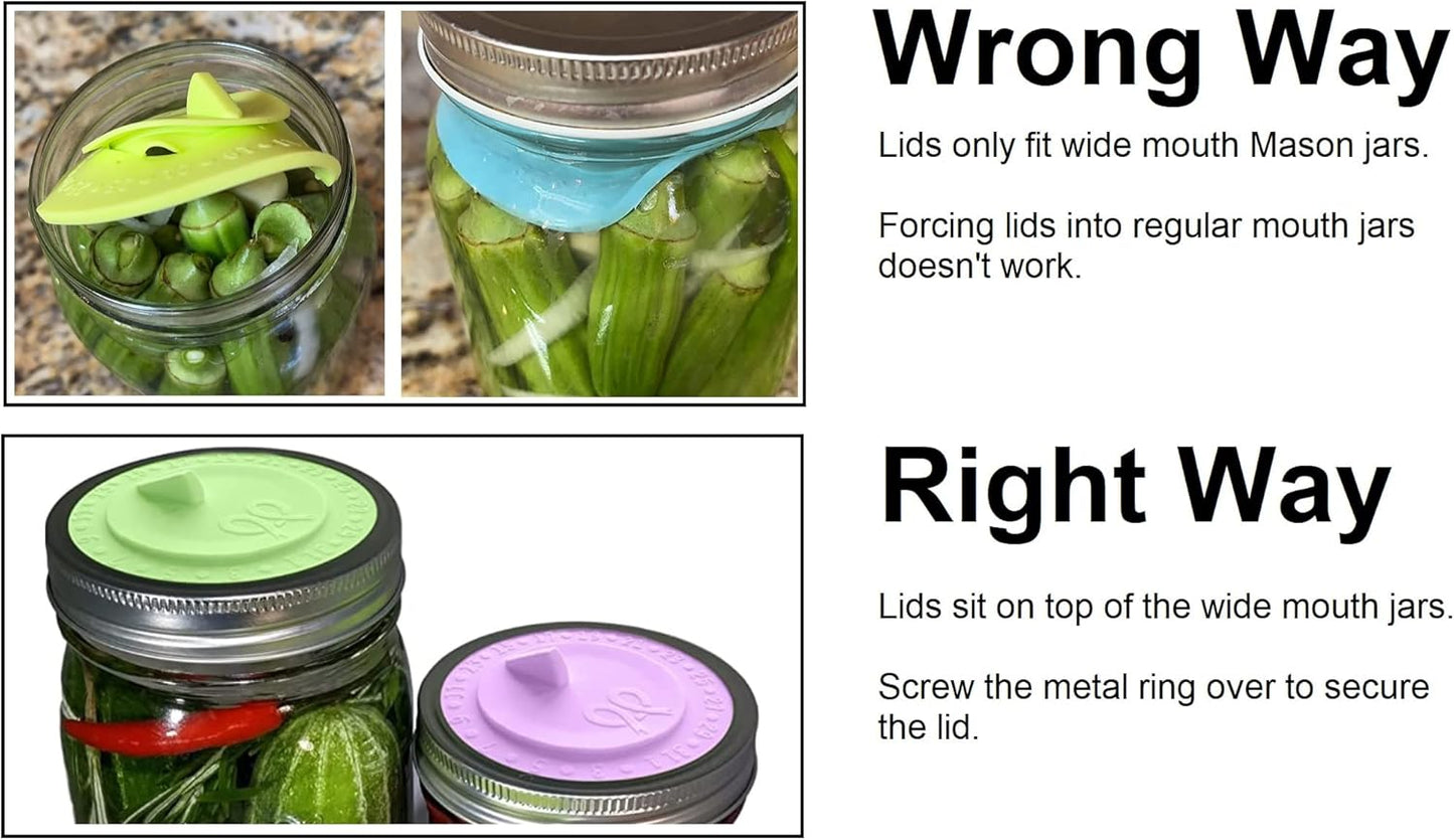 Airlock waterless fermentation lids for wide mouth mason jars - 7 pack