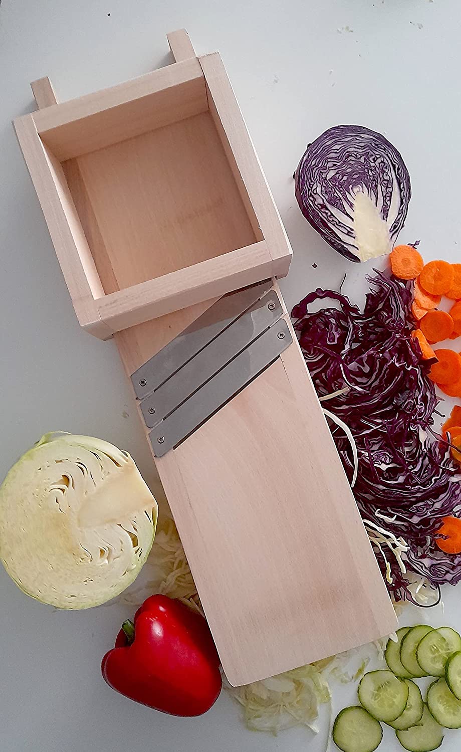 Cabbage Shredder, Vegetable Slicer for Sauerkraut, Salads, Coleslaw - Flat Surface Model